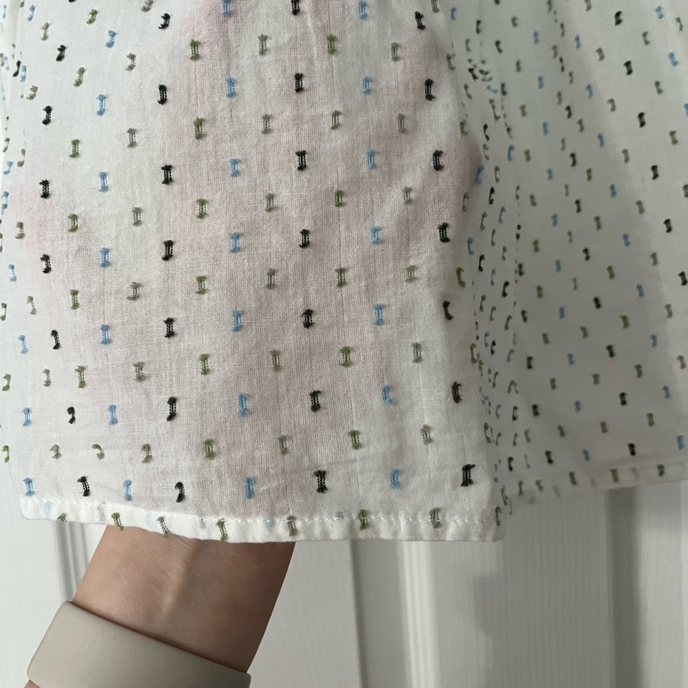 Loft White Smocked Peasant Top - Picture 3 of 4